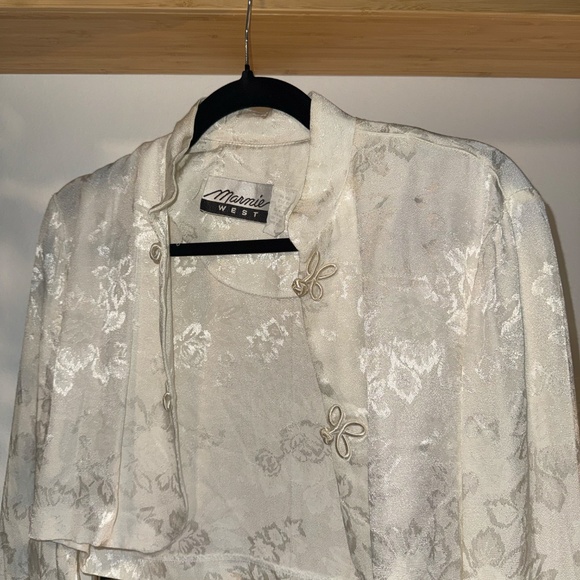 Vintage Ivory Brocade Dress & Cropped Bolero Set | Marmie West | Made in USA - Picture 10 of 10